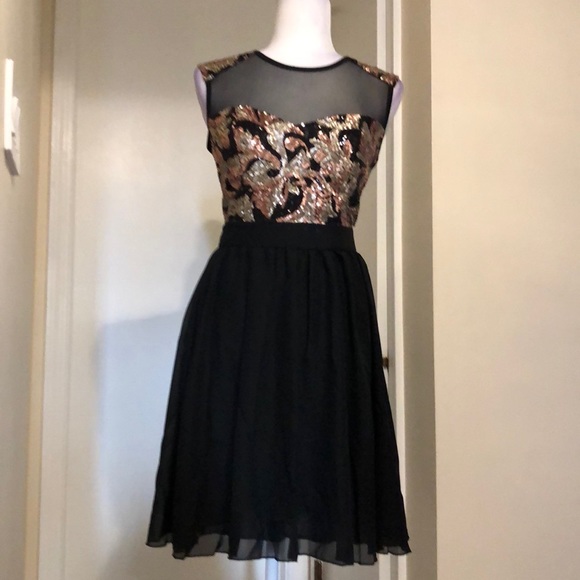 Fits 2-4 black skater chiffon sequins mini - Picture 7 of 12